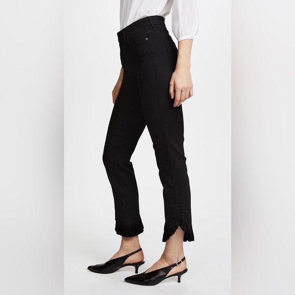 Paige Hoxton Ankle Jacqueline in Black Shadow high rise raw hem Sz 28 - Picture 15 of 16